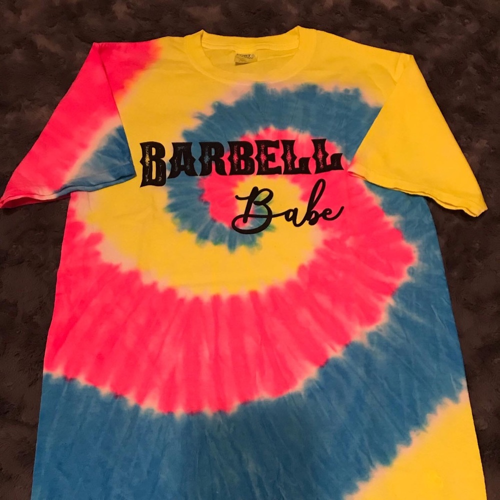 “Red’s” “Barbell Babe” Tie-Dye T-shirt!